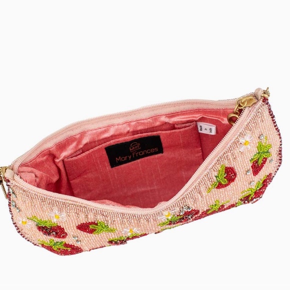 COPY - Strawberry Fields Beaded Strawberries On Pink Crossbody - Picture 4 of 7